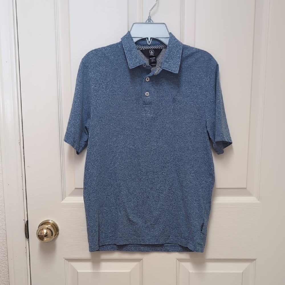 Volcom Textured Blue Polo Shirt